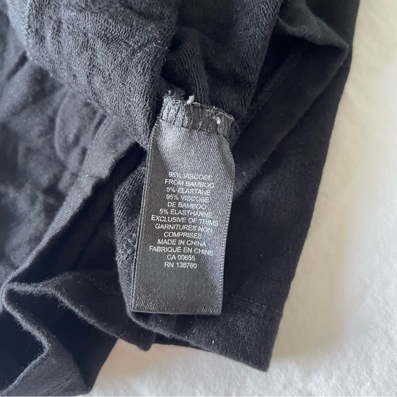 Linen Button Down shift dress medium black h&m NWOT mid length shirt sleeve - Picture 7 of 16